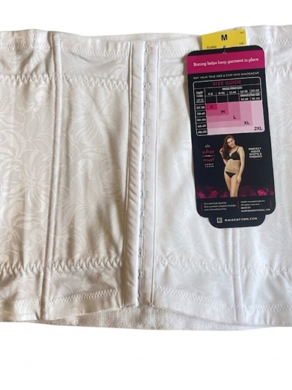 NWT MAIDENFORM WOMEN’S SHAPEWEAR EXTRA FIRM SHAPING WAIST TRAINER WHITE SIZE M